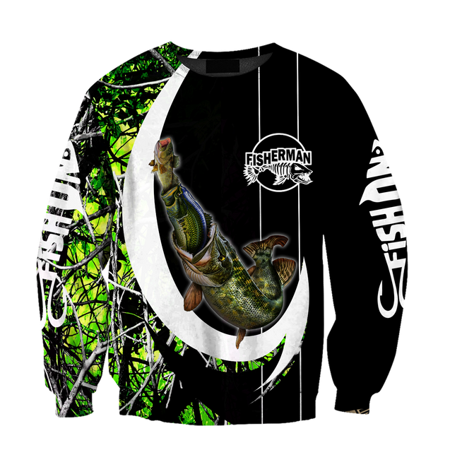 The great fish eats the small Green Camo Hook 3d print shirts