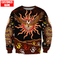 Aboriginal Wedge tailed Eagle Custom name 3D printed winter shirts