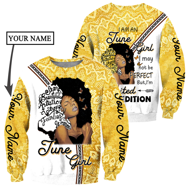 June Girl Personalized Name 3D All Over Printed Hoodie