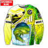 Custom name Mahi-mahi fishing scales design 3d print shirts