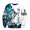 Bass Fishing Sport Blue Camo tattoo 3D shirts for men and women