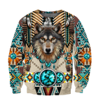 Premium Wolf Native American 3D All Over Printed Unisex Shirts