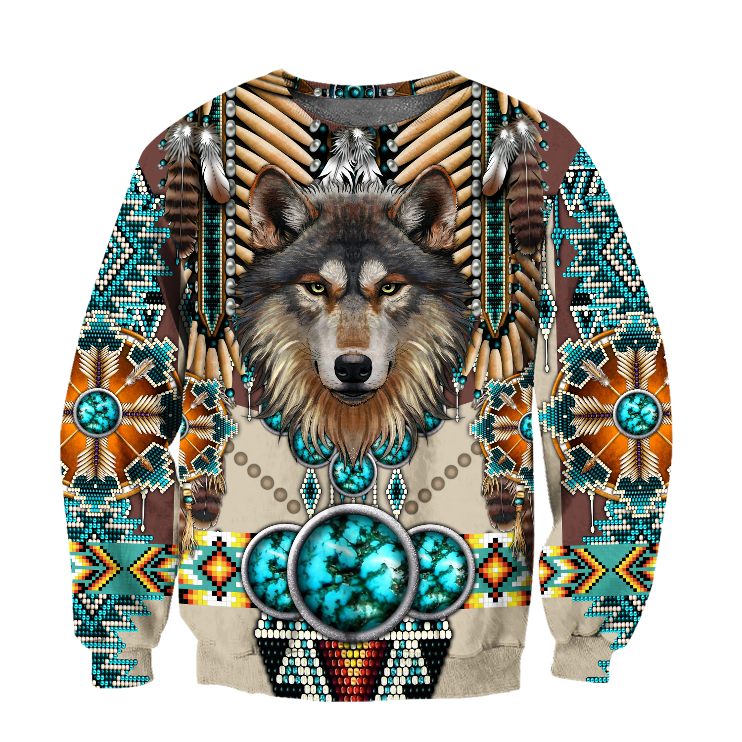 Premium Wolf Native American 3D All Over Printed Unisex Shirts