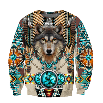 Premium Wolf Native American 3D All Over Printed Unisex Shirts