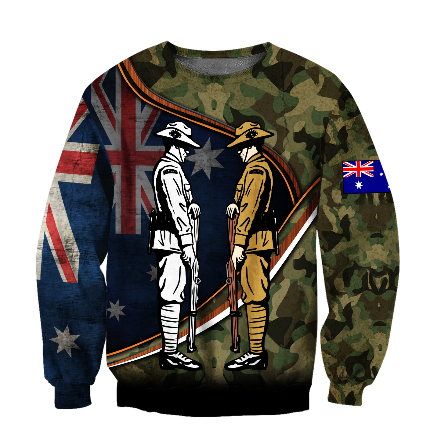 Remember Soldiers camo Australia and Kiwi Veteran 3D print shirts