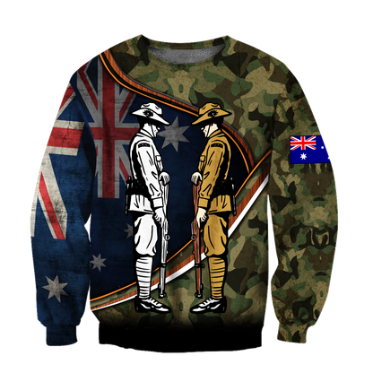 Remember Soldiers camo Australia and Kiwi Veteran 3D print shirts