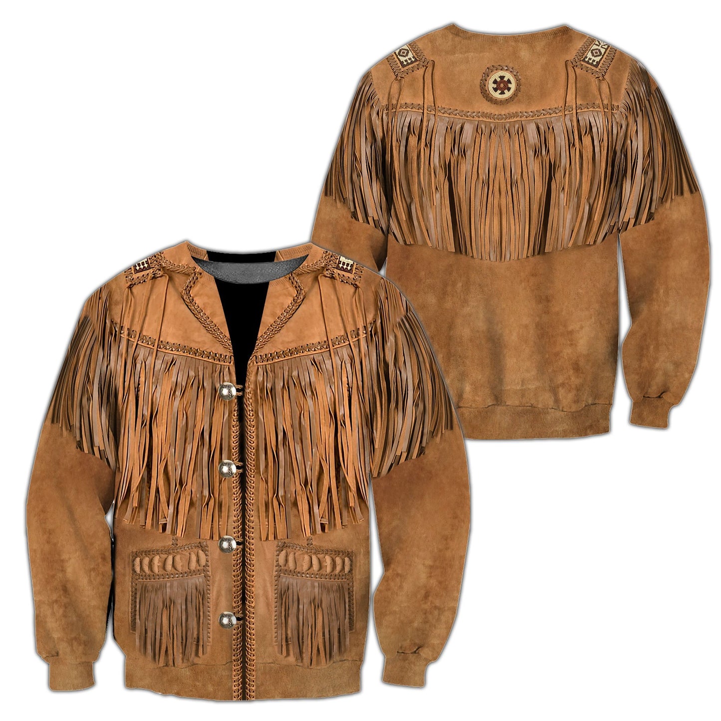 Native Cowboy Jacket No24 Cosplay 3D Over Printed Unisex Deluxe Hoodie ML