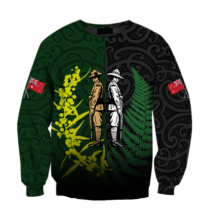 The ode remembrance Kiwi and Australia Soldier 3D print shirts