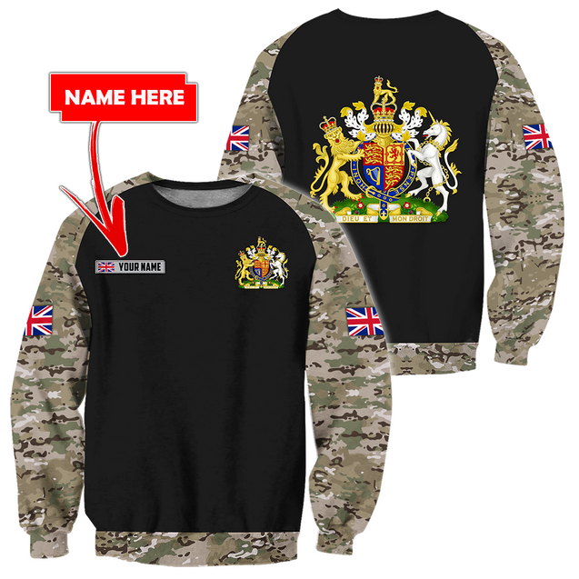 Personalized Name XT Bristish Veteran Coat of Arms 3D Printed Shirts TNA01042105