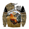 Rooster 3D All Over Printed Unisex Deluxe Hoodie ML