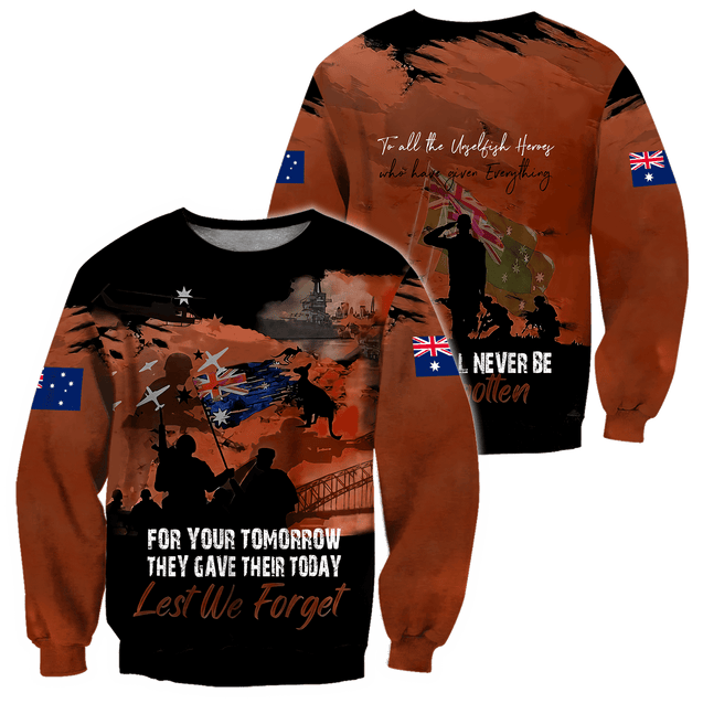 Premium Unisex Hoodie Brown Lest We Forget Anzac Day ML