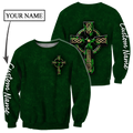 Irish St.Patrick day 3d hoodie shirt for men and women custom name