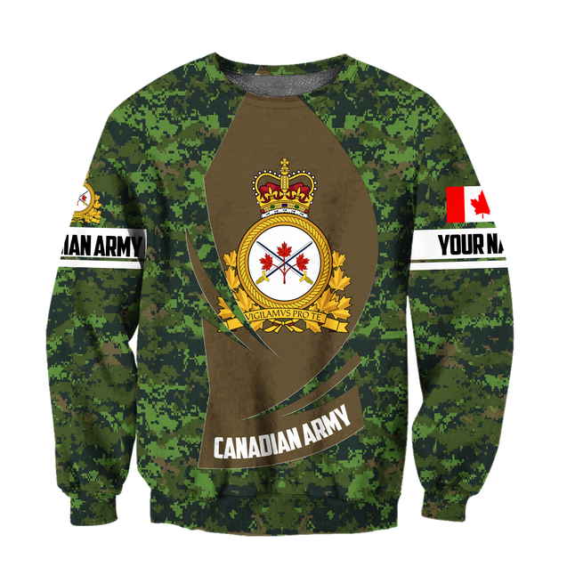 Personalized Name XT Canadian Army Pullover 3D All Over Printed Shirts DA11032106