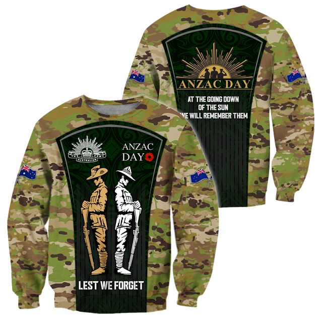 Lest We Forget Anzac Day 3D All Over Printed Unisex Shirts