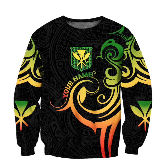 Polynesian Kanaka Hawaii Peronalized Name 3D Unisex Hoodie