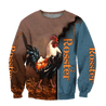 Rooster 3D All Over Printed Unisex Deluxe Hoodie ML