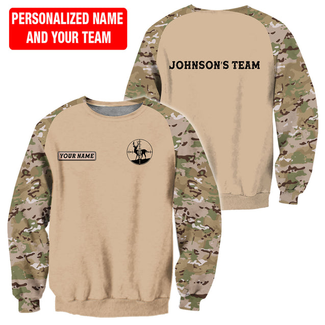 Customized Your Name And Team's Name Hunting Season 3D All Over Printed Unisex Shirts