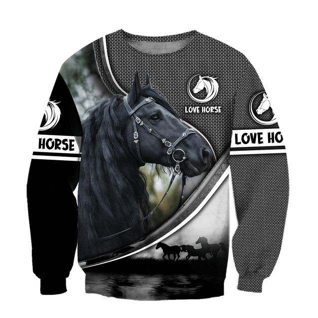 Beautiful Friesian Horse 3D All Over Printed Hoodie For Men And Women VP19112002