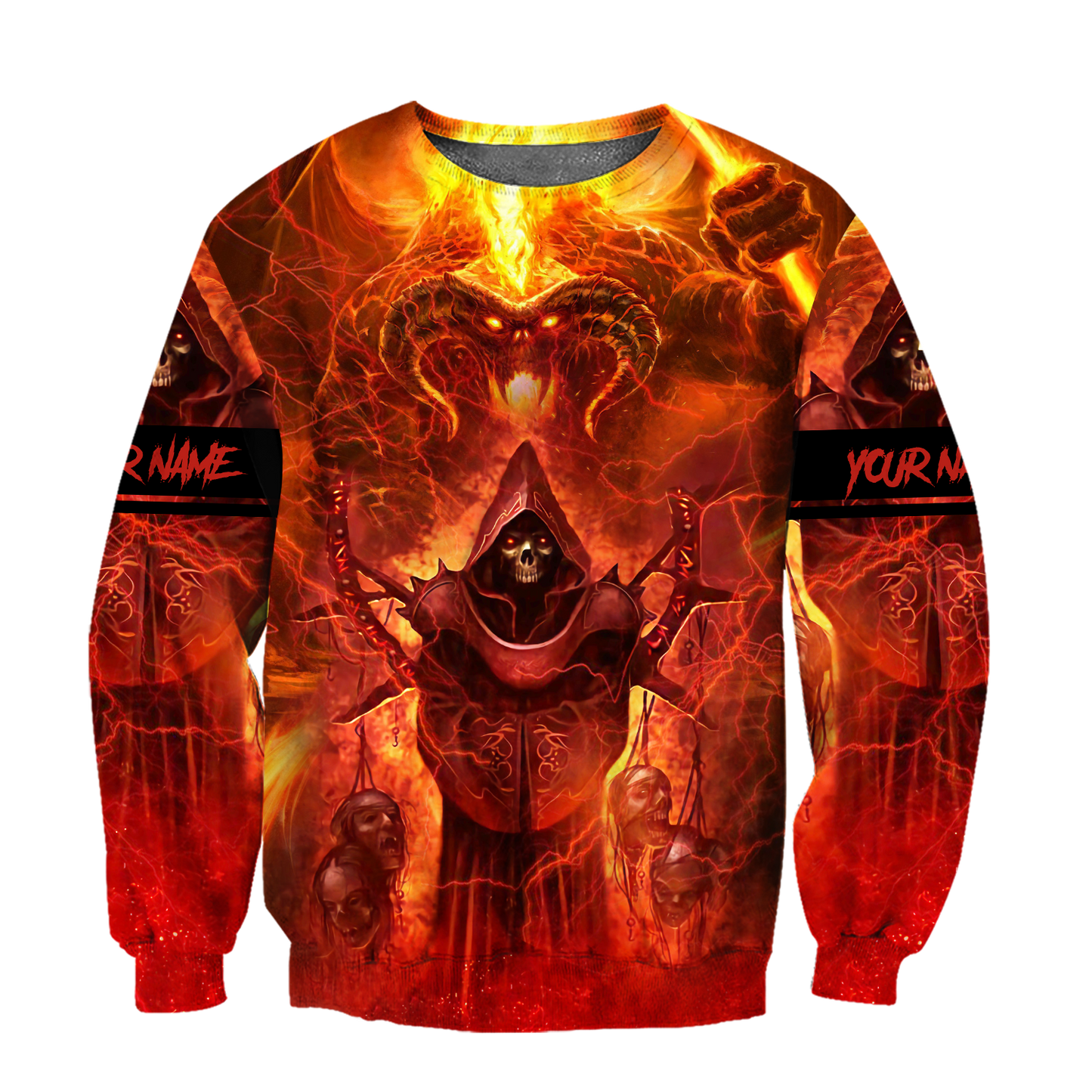 Premium Reaper Skull Fire 3D All Over Printed Unisex