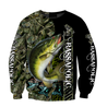 Fishaholic Bass Fishing camo unisex 3d all over printed shirts