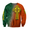 Irish St.Patrick cross 3d hoodie shirt for men and women custom name