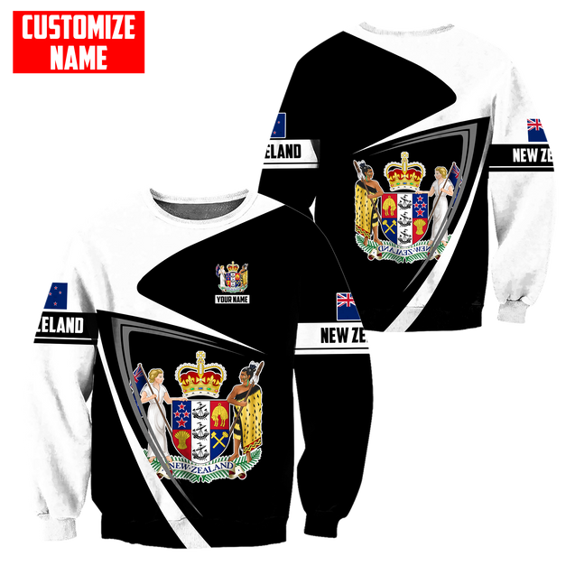 New Zealand Aotearoa Coat Of Arm Army Camou Personalize 3D Unisex Hoodie