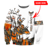 Personalized Name Bull Riding 3D All Over Printed Unisex Shirts Orange Tattoo