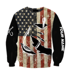 Custom name Hooked on fishing America design 3d print shirts