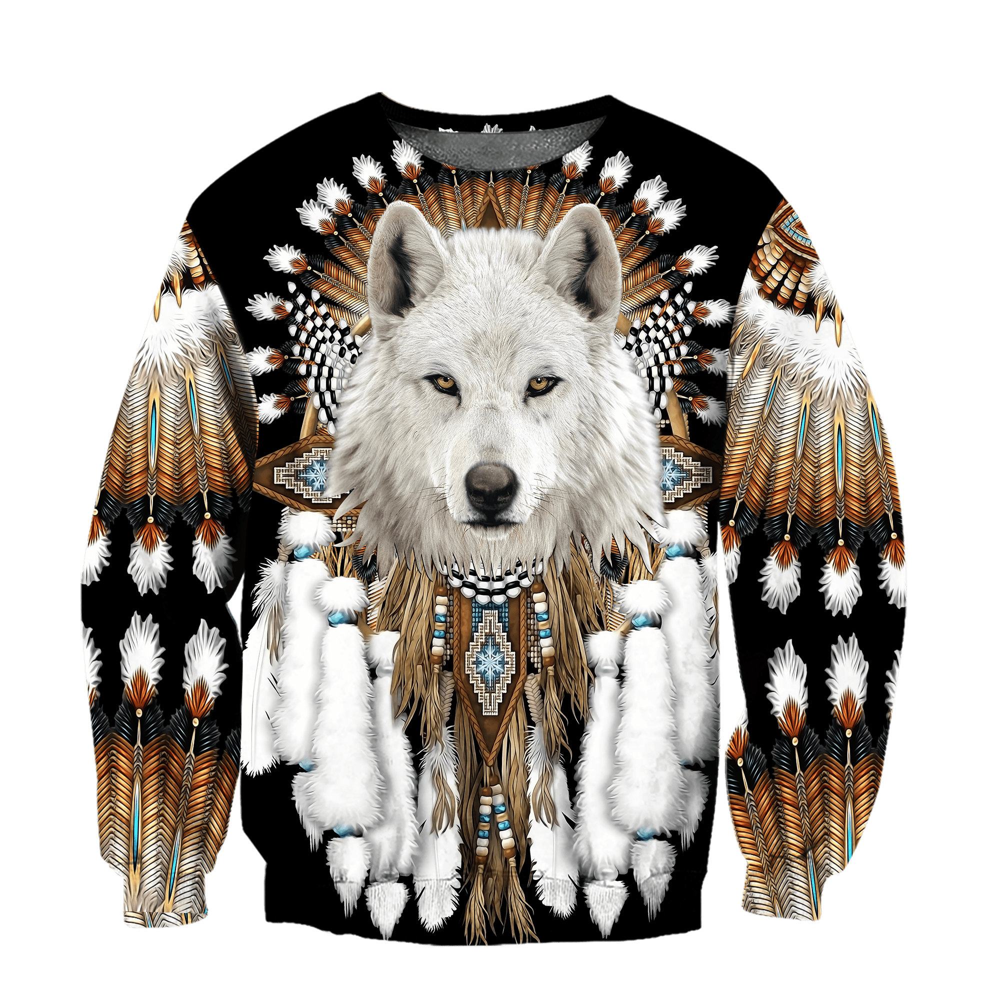 Love Wolf Native American 3D All Over Printed Shirts for Women
