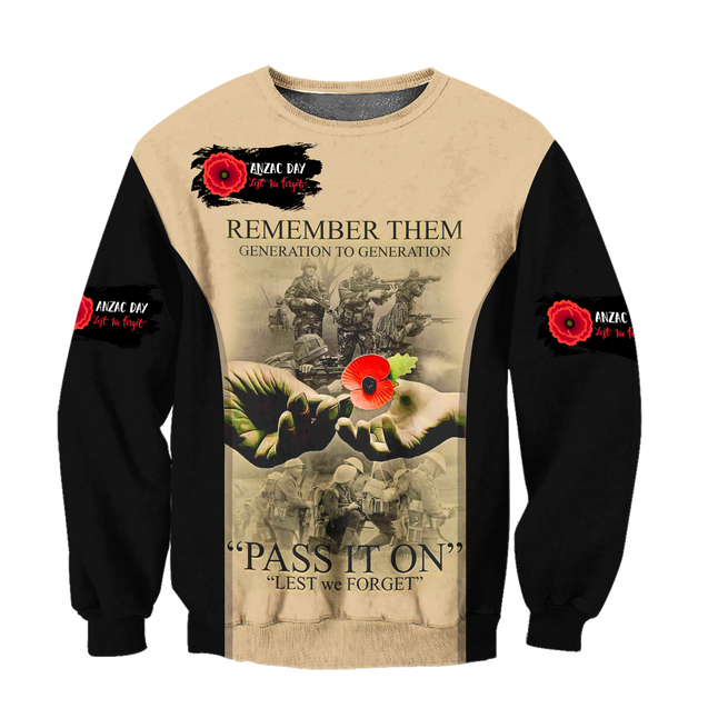 Anzac Day 3D Printed Unisex Shirts TN PD25032101