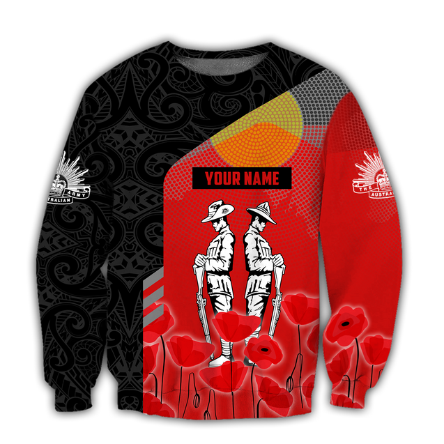 Premium Unisex Hoodie Personalized Remember Anzac Day Maori Tattoo And Aboriginal ML