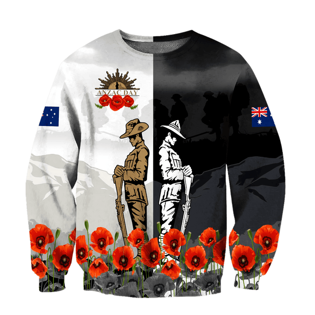 Rememberance Anzac Day Poppy Flower Premium Unisex Hoodie ML