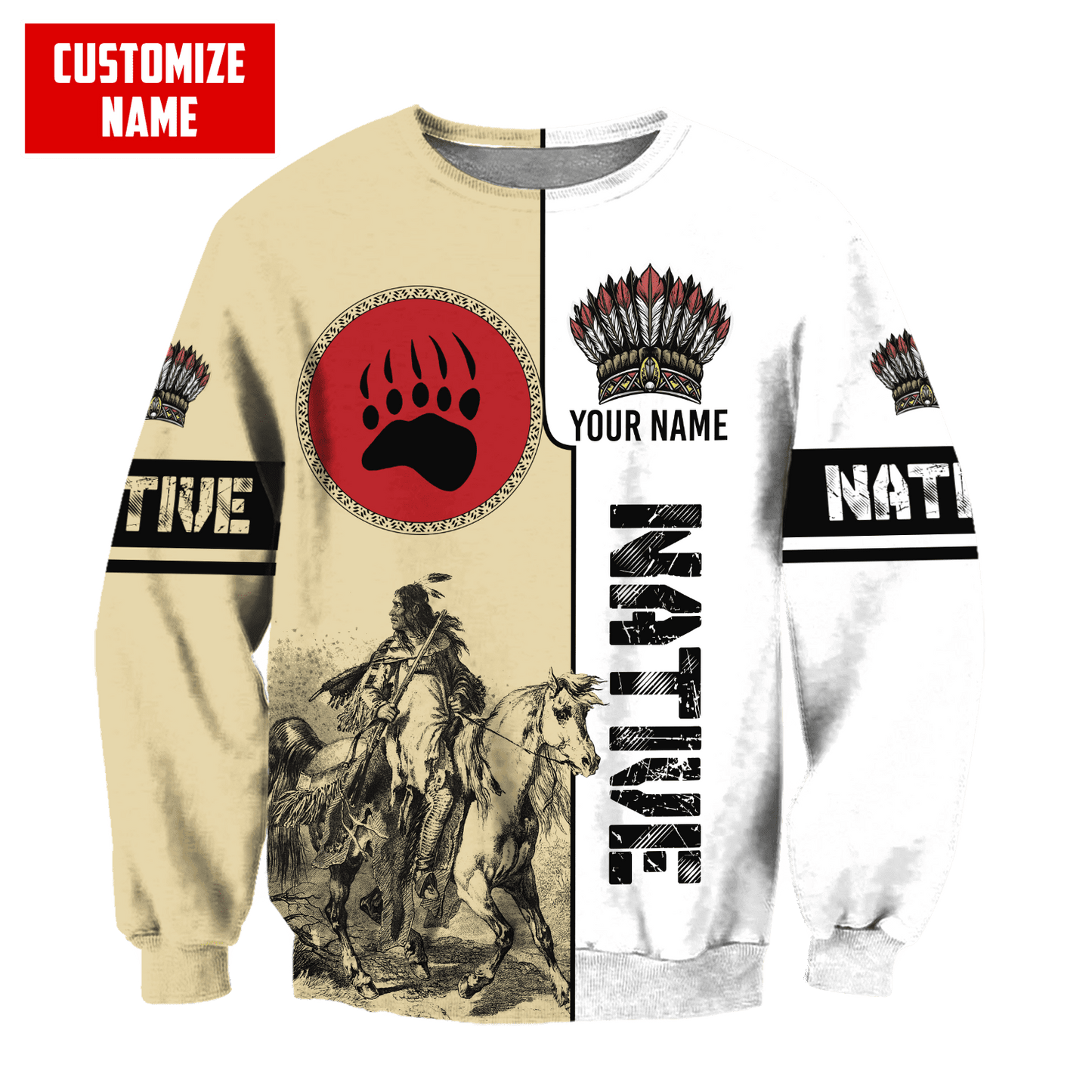 Customized Name Native American 3D All Over Printed Unisex Shirts