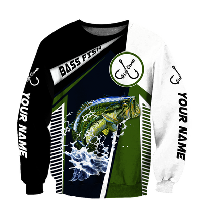 Custom name Bass Fishing in my head 3D design print shirts