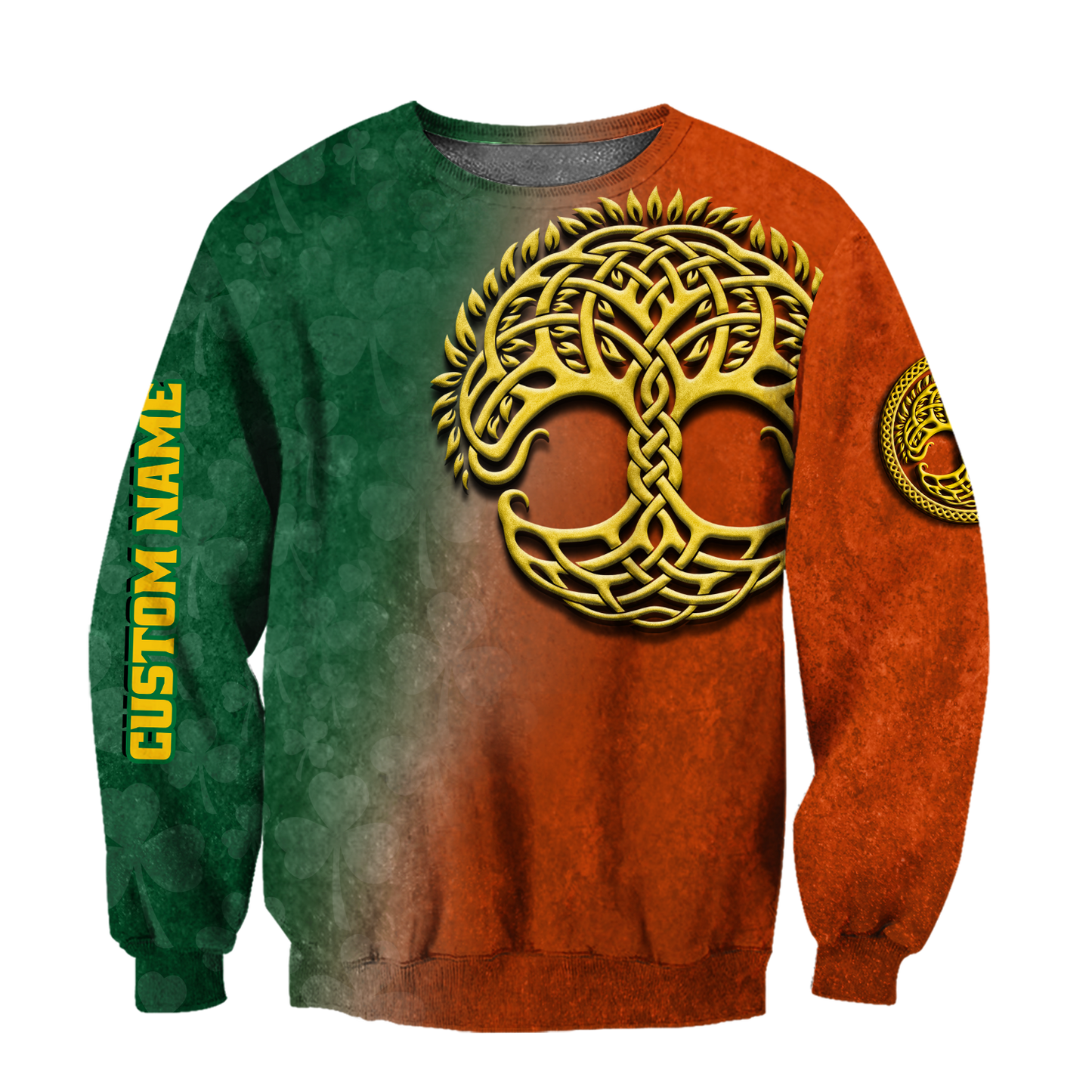 Irish St.Patrick day tree of life 3d hoodie shirt for men and women custom name