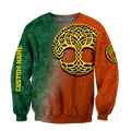 Irish St.Patrick day tree of life 3d hoodie shirt for men and women custom name