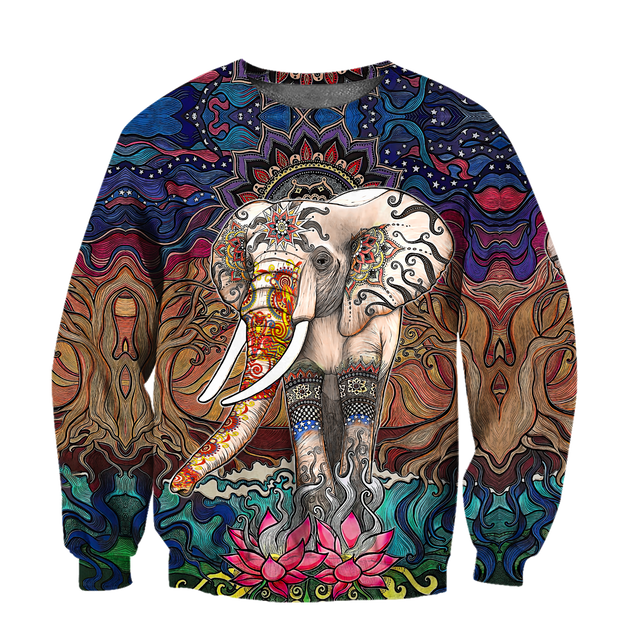 Mandala 3D All Over Printed Unisex Shirts Mandala Elephant