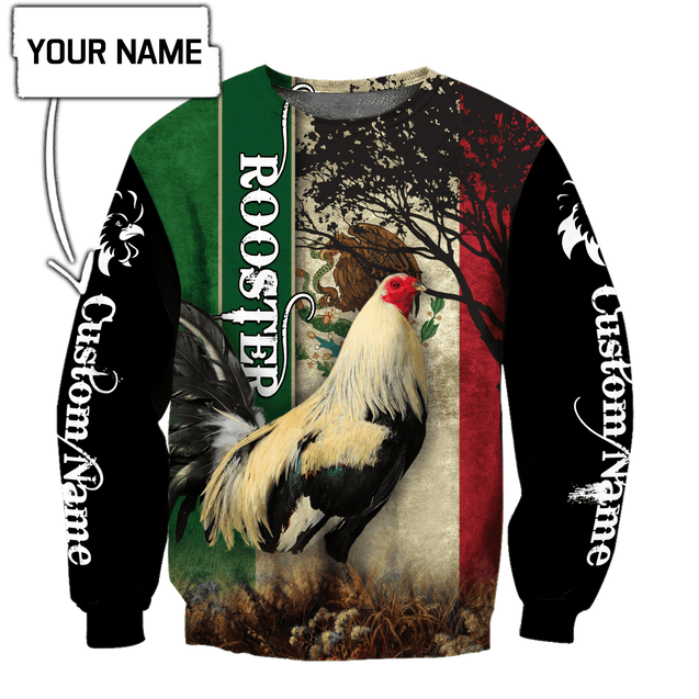 Personalized Name Rooster Mexico 3D All Over Printed Hoodie