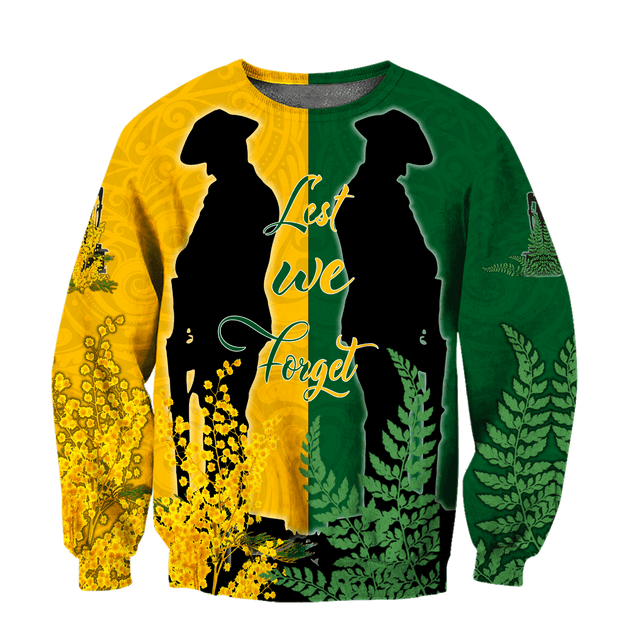 Premium Unisex Hoodie Lest We Forget - Kiwi And Fern - Anzac Day ML