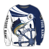 Custom name Sailfish fishing boat team Catch and Release 3D Design print shirts