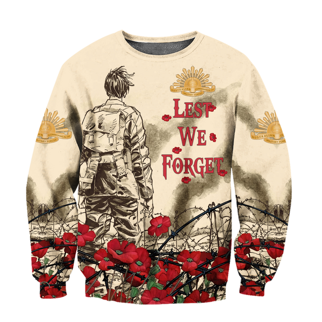 Premium Unisex Hoodie Poppy Flower Lest We Forget Anzac Day ML