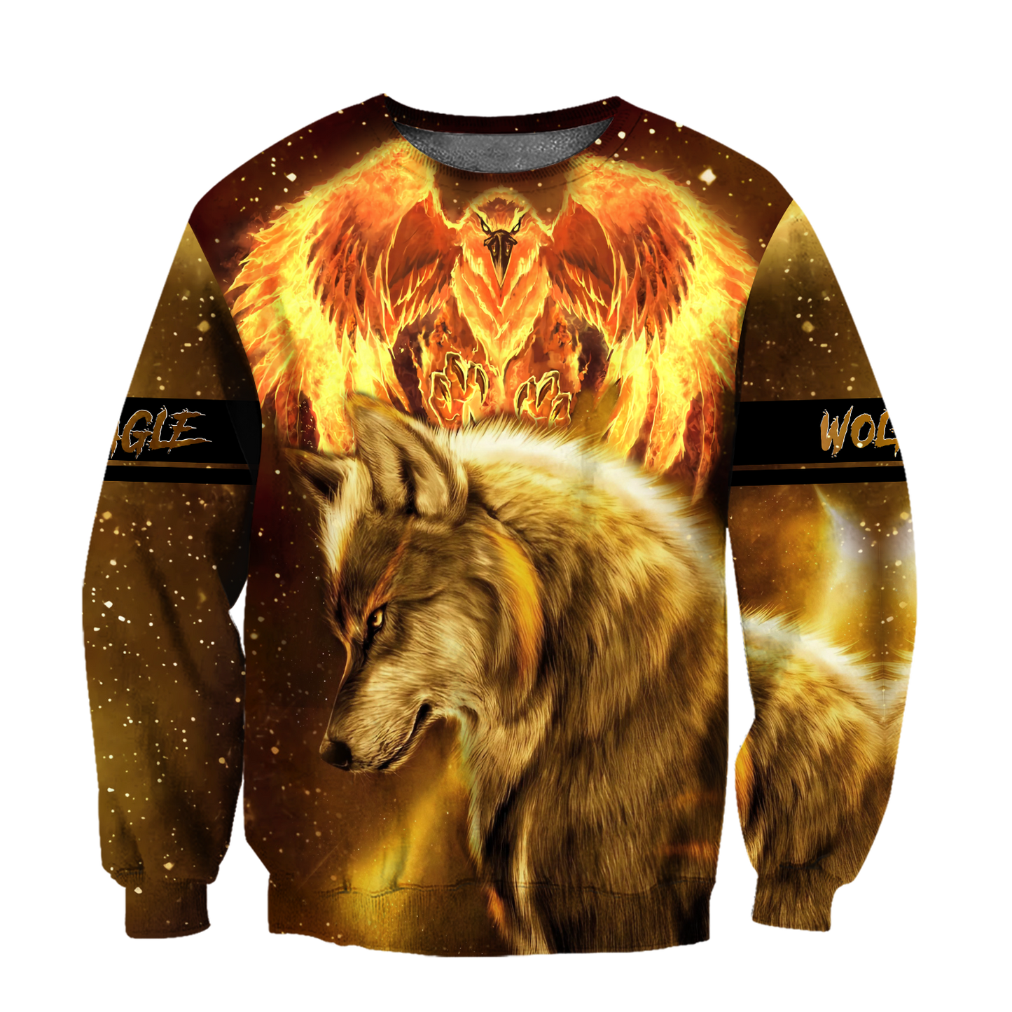 Fire Eagle And Wolf 3D Hoodie Shirt For Men And Women LAM