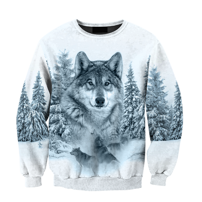 Love Wolf Native American 3D All Over Printed Shirts for Women