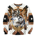 Love Wolf Native American 3D All Over Printed Shirts for Women