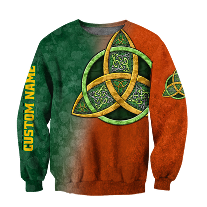 Irish St.Patrick celtic 3d hoodie shirt for men and women custom name