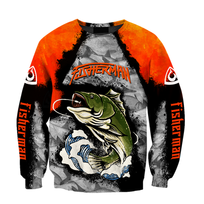 Fisherman Big Game Fishing Orange 3d print shirts