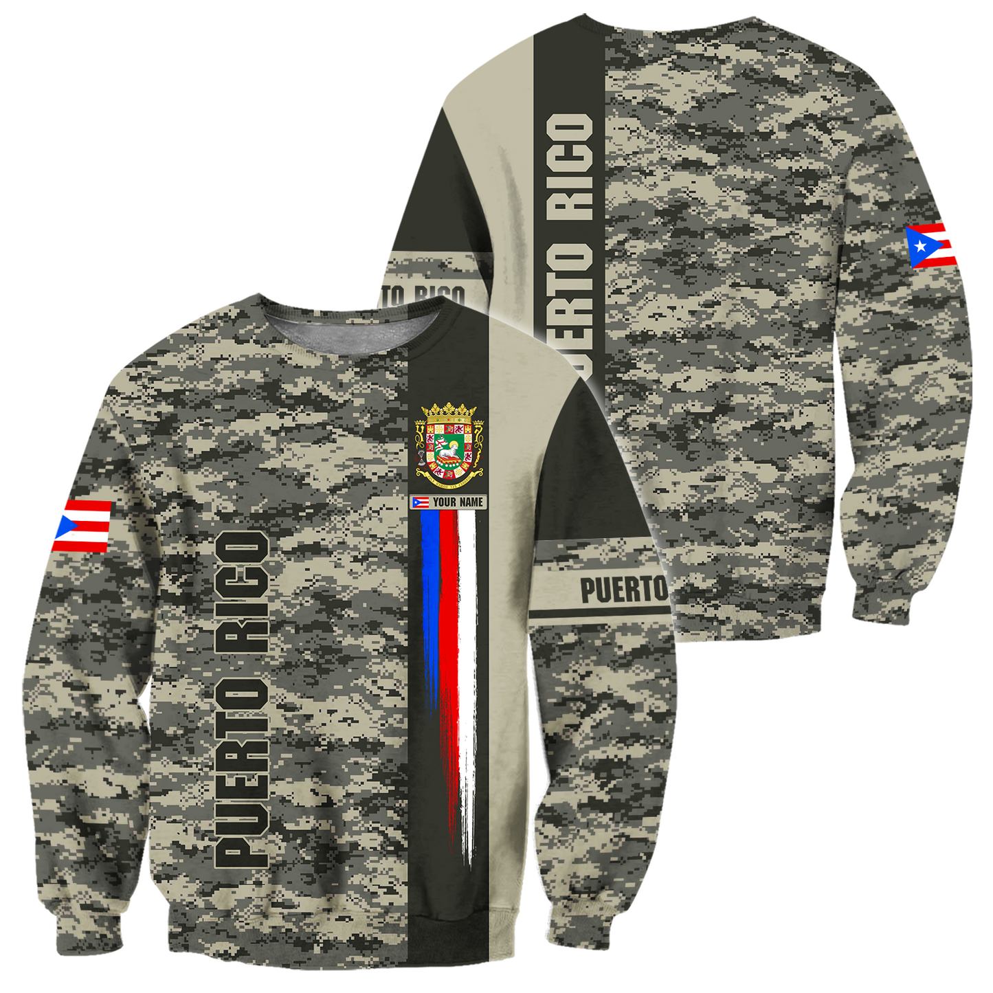 Customize Name Puerto Rico 3D All Over Printed Unisex Shirts