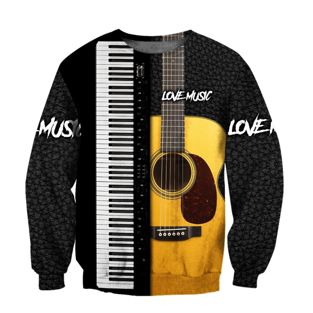 Piano Guitar Musical Instrument 3D All Over Printed Hoodie For Men And Women