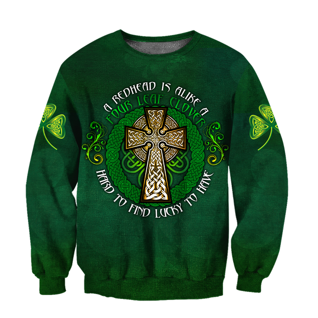 Premium Unisex Hoodie Irish St.Patrick  Celtic Cross And Shamrock  ML