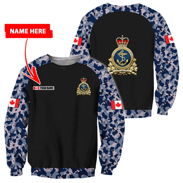 Personalized Name XT Canadian Navy 3D All Over Printed Shirts PD29032101